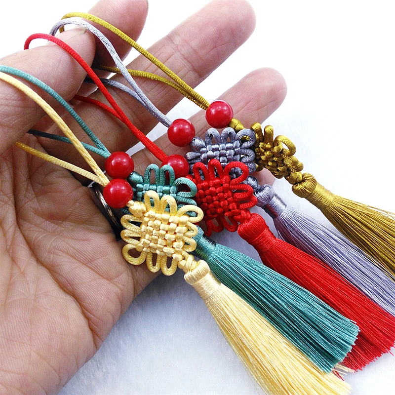 5/10Pcs 5cm Small Chinese Knot Silk Tassel Pendant Sewing Curtain Charms Tassels DIY Crafts Gift Jewelry Making Decor Tassel
