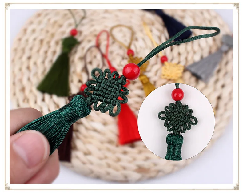 5/10Pcs 5cm Small Chinese Knot Silk Tassel Pendant Sewing Curtain Charms Tassels DIY Crafts Gift Jewelry Making Decor Tassel