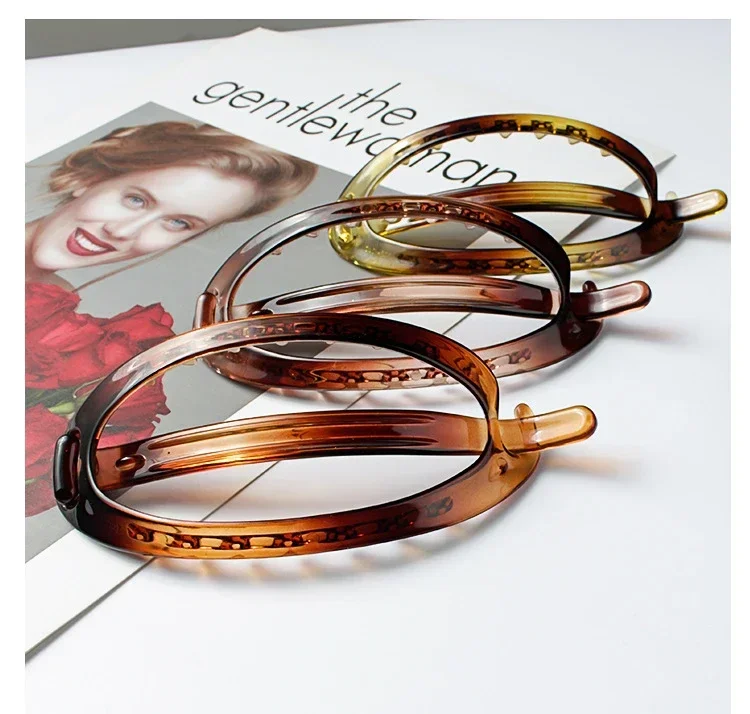 Elegant French Oval Hair Clip Ponytail Fix Artifact Vintage Hairpin Women Back Head Frosted Hairpin Hair Styling Grab Claw Clip