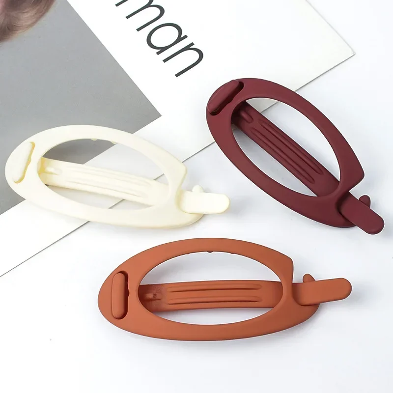 Elegant French Oval Hair Clip Ponytail Fix Artifact Vintage Hairpin Women Back Head Frosted Hairpin Hair Styling Grab Claw Clip