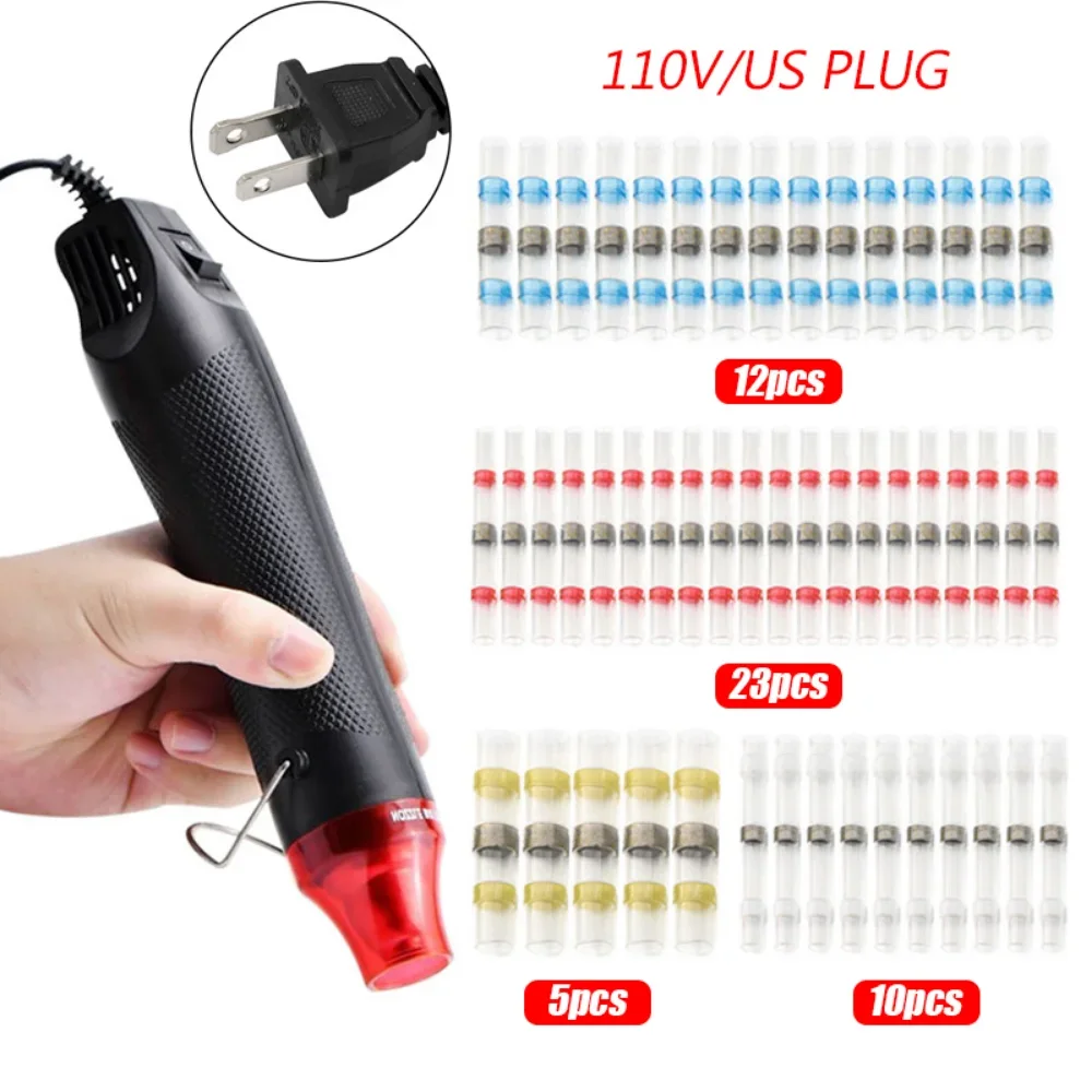 300W Air Dryer Hot Air Gun EU AU US Hair Dryer for Soldering Thermal Blower Shrink Wrapping Tools with 300PCS Wire Connectors