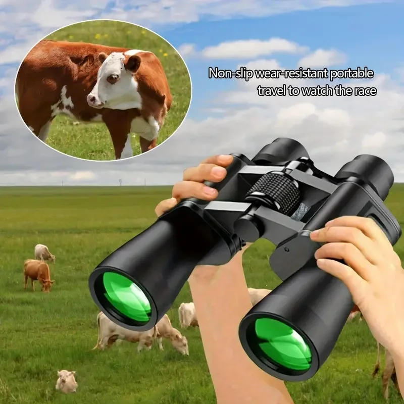 Military 20x50 Powerful Long Range Binoculars Zoom HD BAK4-Prism High Magnification Professional Telescope for Hunting Tourism