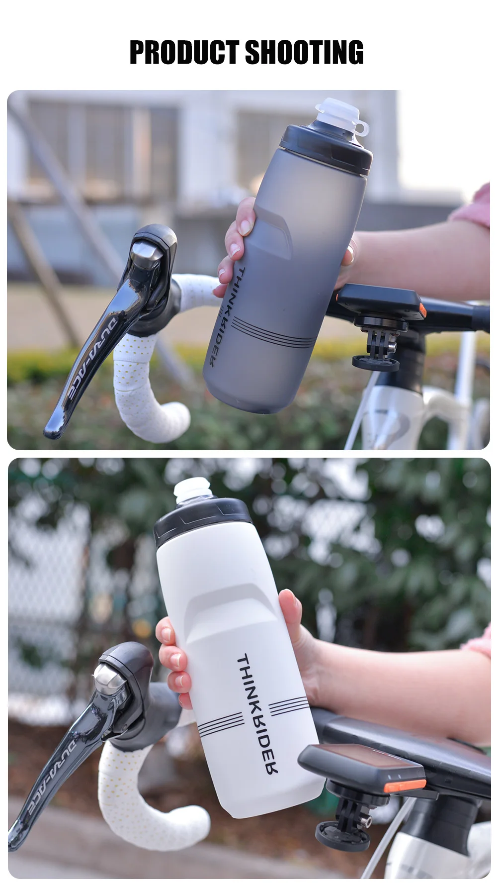 ThinkRider Bicycle Bottle MTB Road Bike Water Bottle Outdoor Sports Plastic Portable Large Capacity Drink Cycling Water Bottle