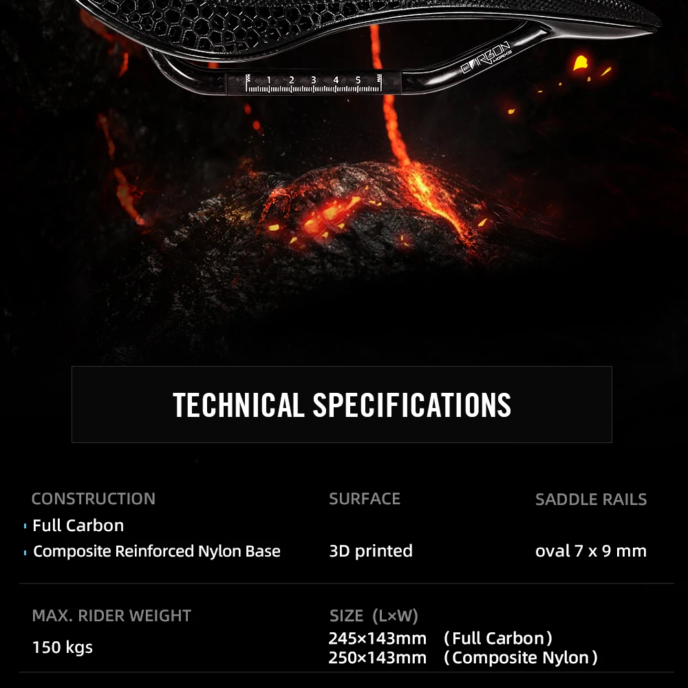 RYET Ultralight Carbon 3D Printed Bicycle Saddle 190g/210g 7*9 Bike Seating Cushion Road MTB Mountain Gravel Cycling Bike Parts