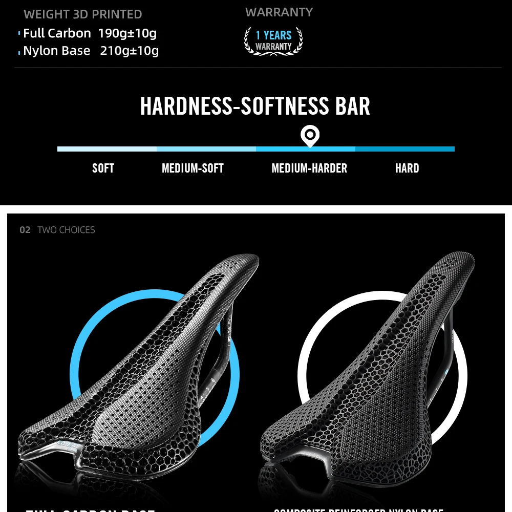 RYET Ultralight Carbon 3D Printed Bicycle Saddle 190g/210g 7*9 Bike Seating Cushion Road MTB Mountain Gravel Cycling Bike Parts