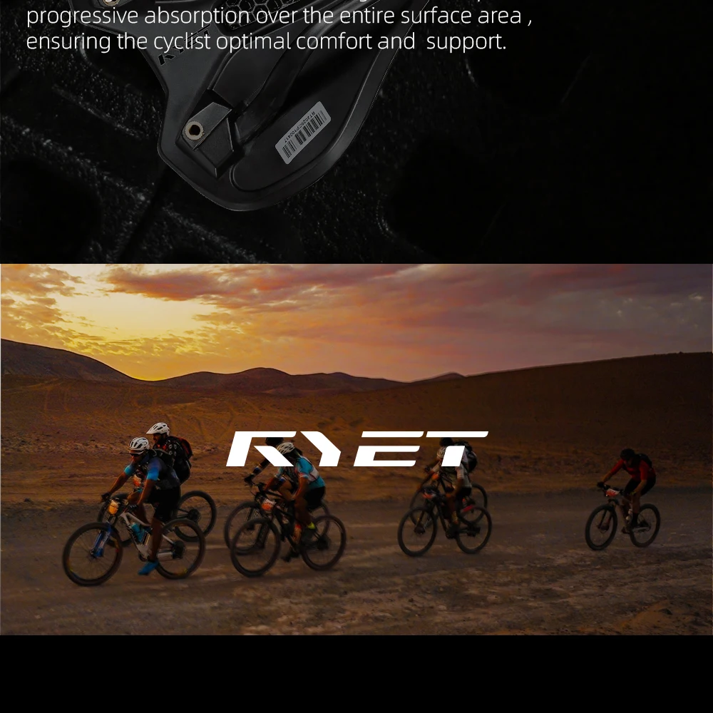 RYET Ultralight Carbon 3D Printed Bicycle Saddle 190g/210g 7*9 Bike Seating Cushion Road MTB Mountain Gravel Cycling Bike Parts
