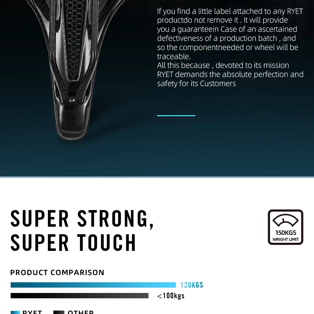 RYET Ultralight Carbon 3D Printed Bicycle Saddle 190g/210g 7*9 Bike Seating Cushion Road MTB Mountain Gravel Cycling Bike Parts