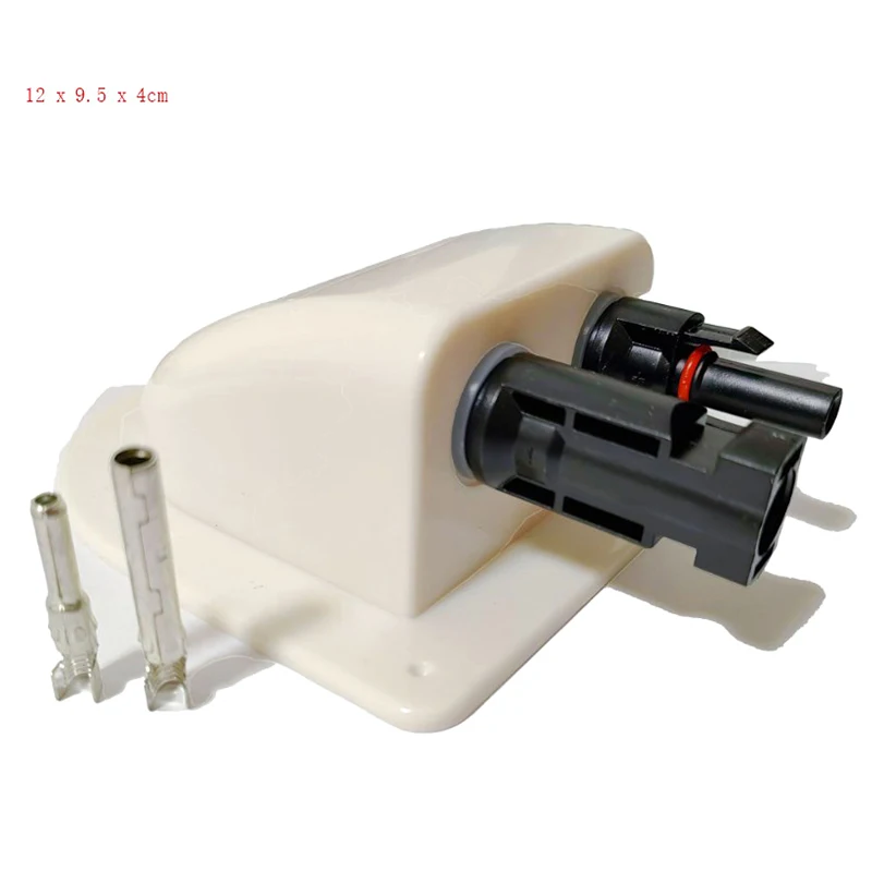 Solar Panel Double Hole Wire Cable Entry Gland Sealing Box Curved Cable Connector Waterproof For RV Caravan