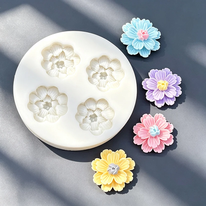 Flower Daisy Silicone Sugarcraft Mold Resin Tools Cupcake Baking Mould Fondant Cake Decorating Tools