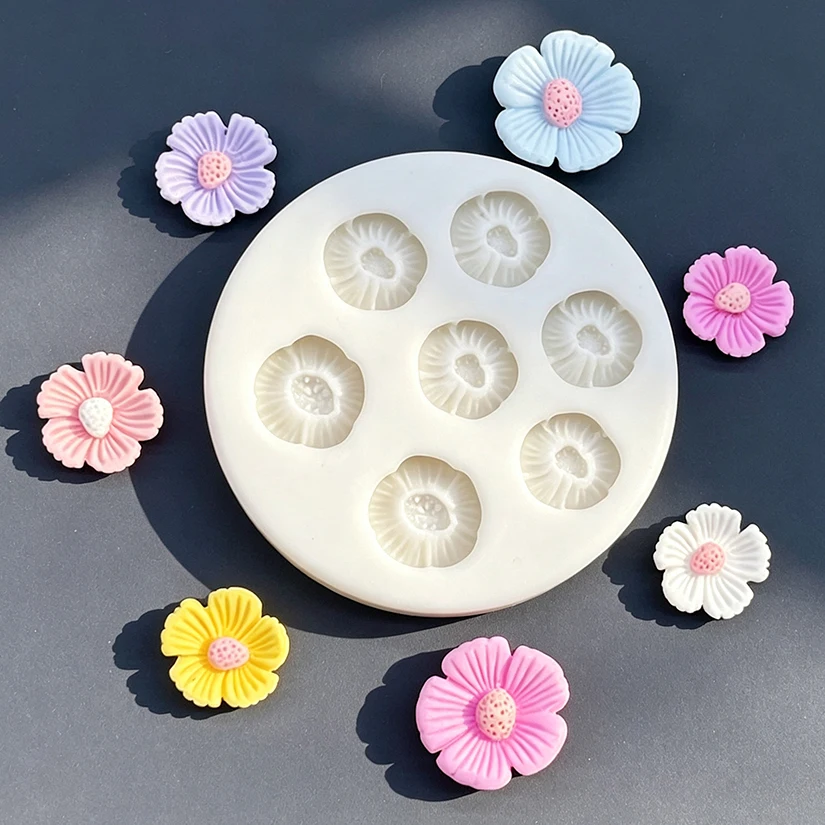 Flower Daisy Silicone Sugarcraft Mold Resin Tools Cupcake Baking Mould Fondant Cake Decorating Tools