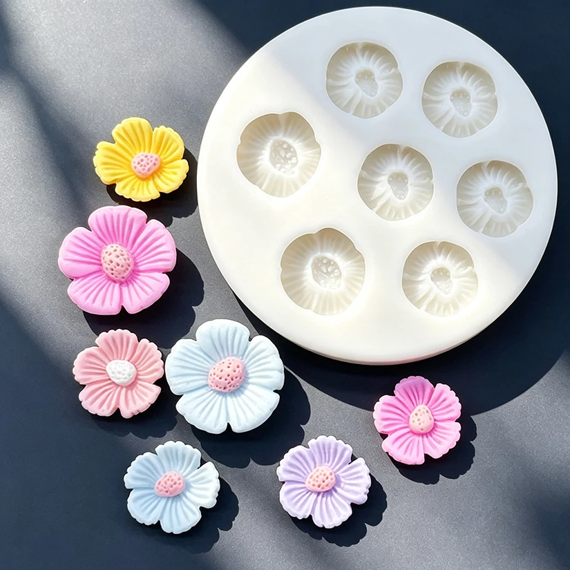 Flower Daisy Silicone Sugarcraft Mold Resin Tools Cupcake Baking Mould Fondant Cake Decorating Tools