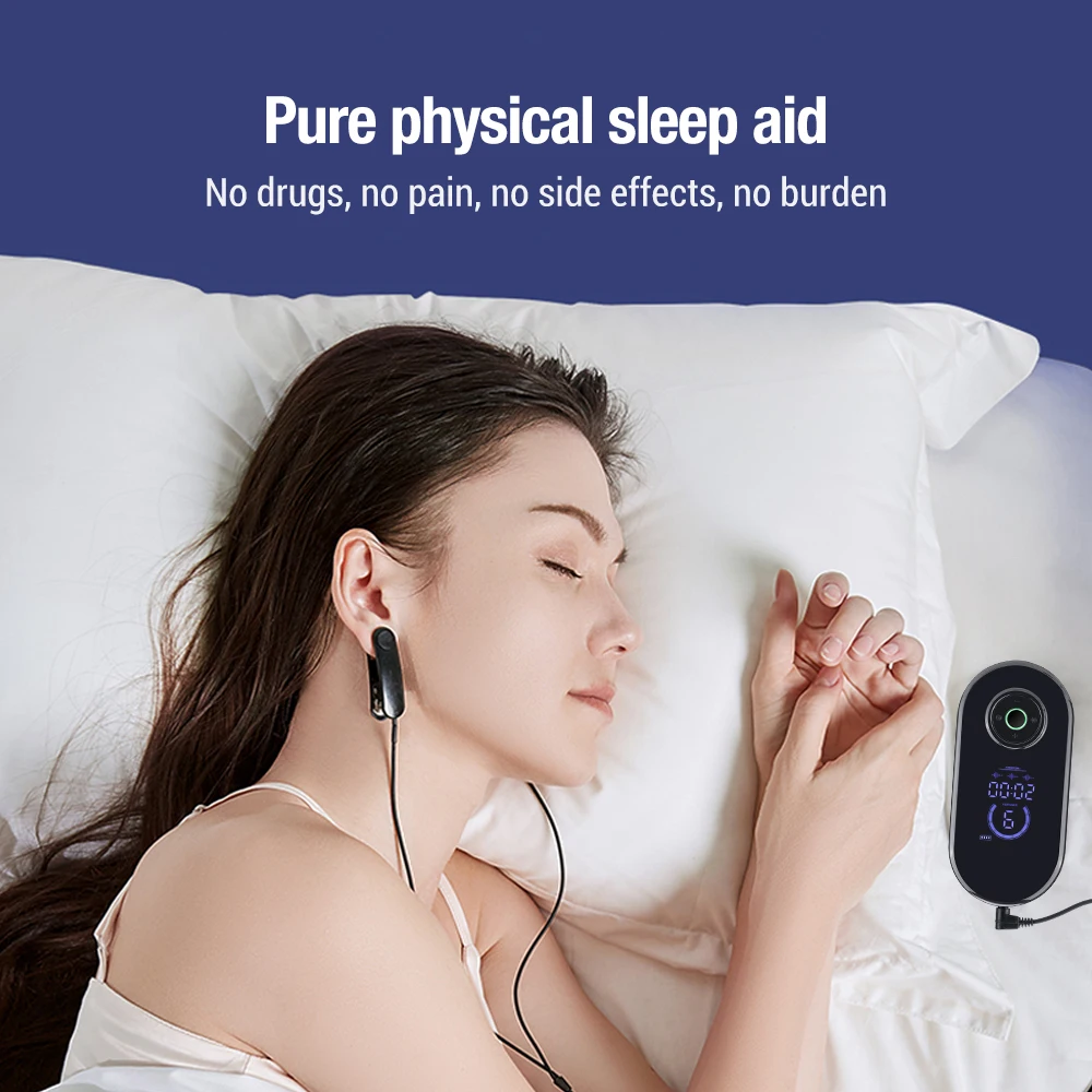 Microcurrent Stimulation CES Sleeping Aid Device for Insomnia Anxiety Depression Migraine - Electrotherapy for Better Sleep