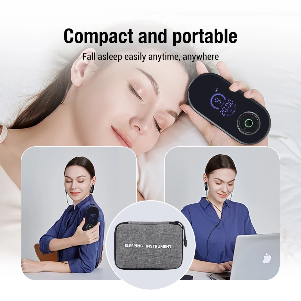 Microcurrent Stimulation CES Sleeping Aid Device for Insomnia Anxiety Depression Migraine - Electrotherapy for Better Sleep