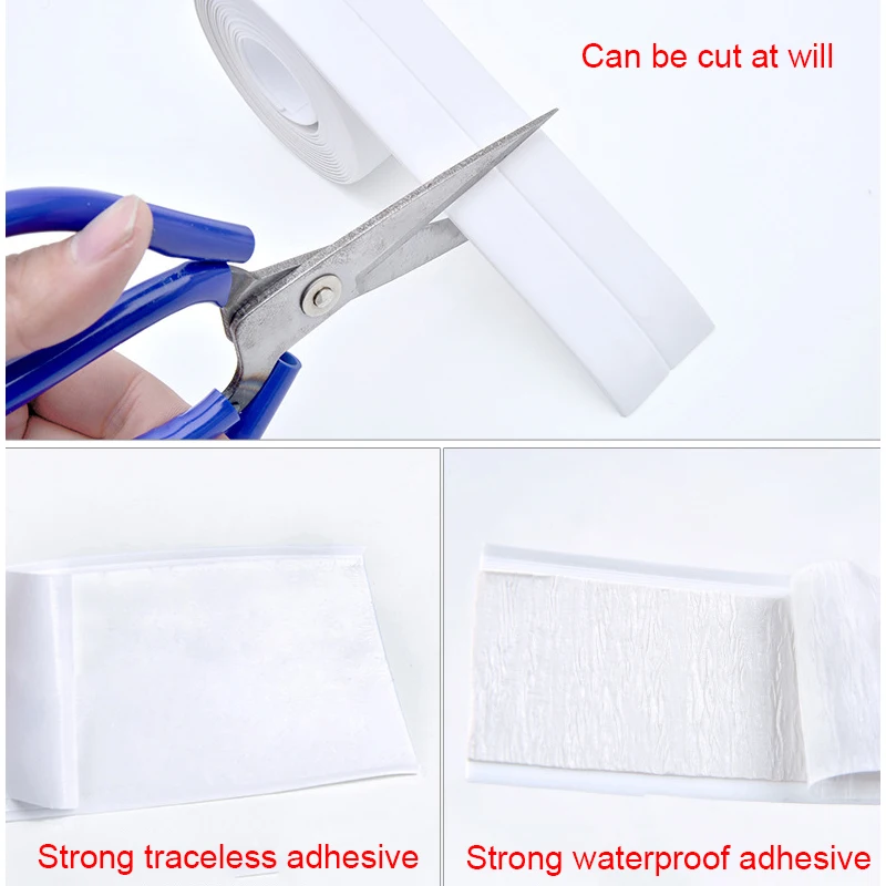 Bathroom Shower Sink Bath Sealing Tapes PVC Adhesive Sealing Strips Waterproof Wall Stickers for Bathroom Kitchen Sealant Tape