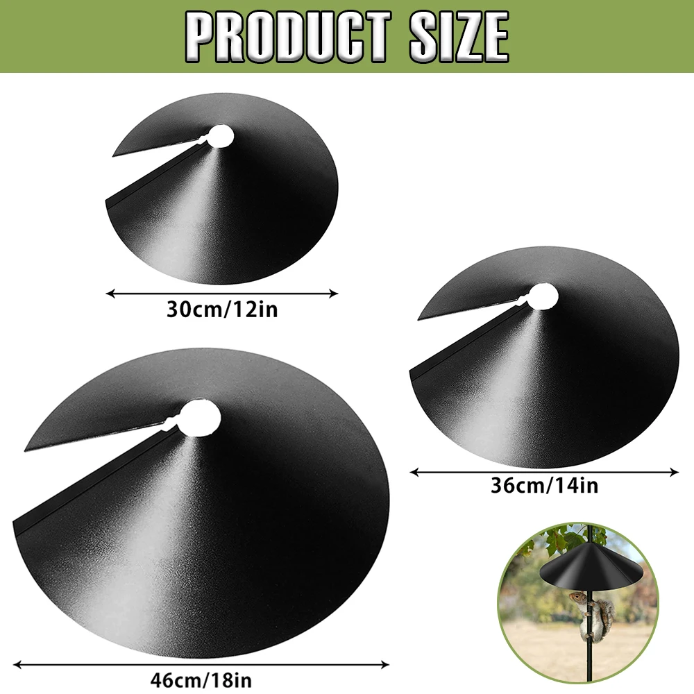 1/2Pcs Outdoor Squirrel Baffle 12-18 inch Wrap Around Squirrel Proof Baffles Durable Plastic Bird Feeder Baffle for Bird House