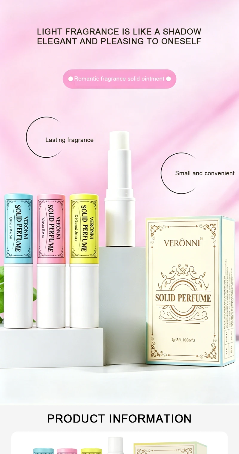 3pcs Solid Perfume Sticks - Long-Lasting, Natural & Fresh Scent Long Lasting Fragrance Portable Pocket Solid Balm For Dating