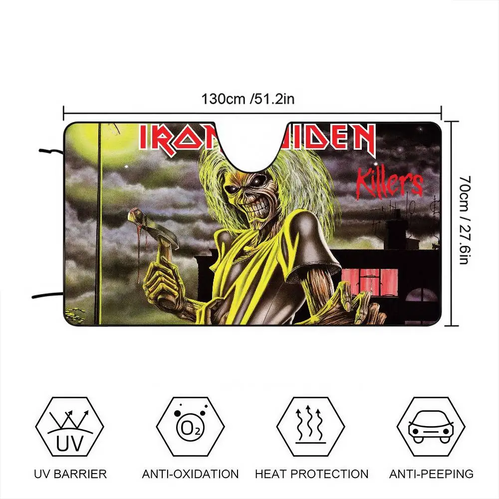 M-Maidenns I-Ironns Car Sunshade Curtains Solar Protection Windshield Sunshade Sun Shade Auto Sun Visor Car Covers
