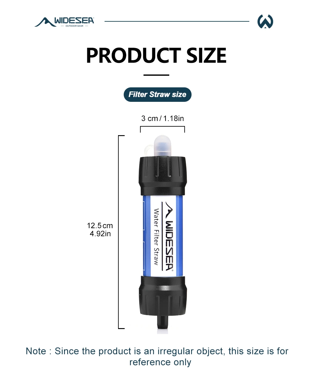Camping Outdoor Water Purifier 0.01Micron Filtration Portable Reusable Straw Type Use Of Highqualitymedical Hollow Fiber