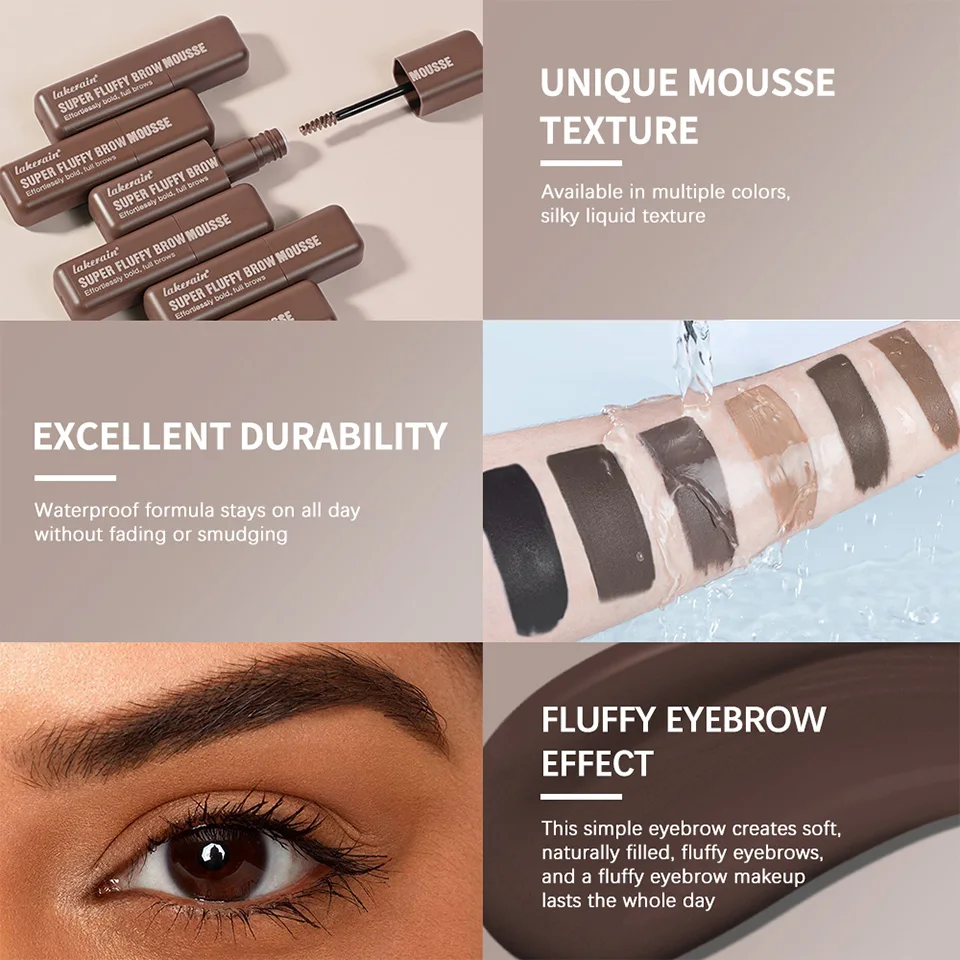 Superfluff Volumizing Brow Mousse Eyebrow Gel Thick Eyebrows Tint Tinted Brow Gel Multiple Color Long-Lasting Waterproof Makeup