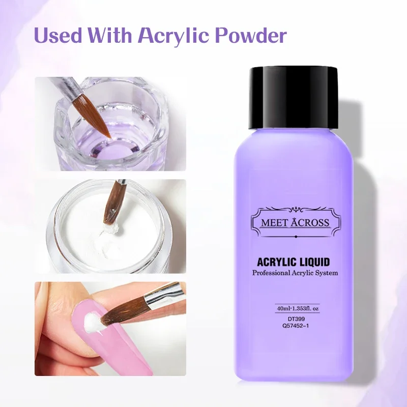 4Pcs/Set 10g Nail Acrylic Powder With 40ml Acrylic Liquid Monomer Set French Nails Extension Carving Tools For Manicure Nail Art