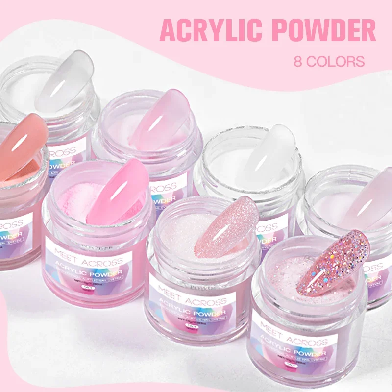4Pcs/Set 10g Nail Acrylic Powder With 40ml Acrylic Liquid Monomer Set French Nails Extension Carving Tools For Manicure Nail Art