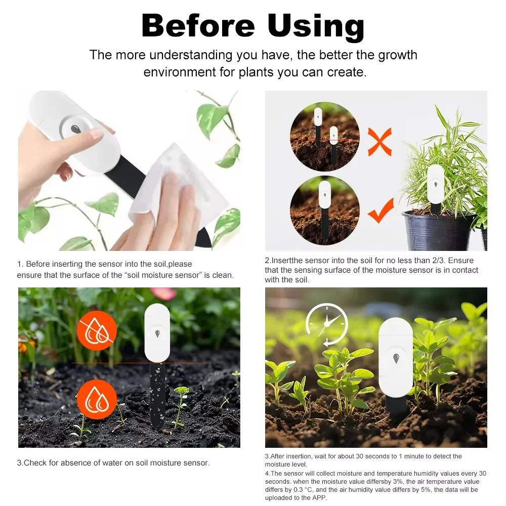 Tuya Smart ZigBee Soil Moisture Sensor Temperature and Humidity Meter Thermo Hygrometer Garden Automation Irrigation Detector