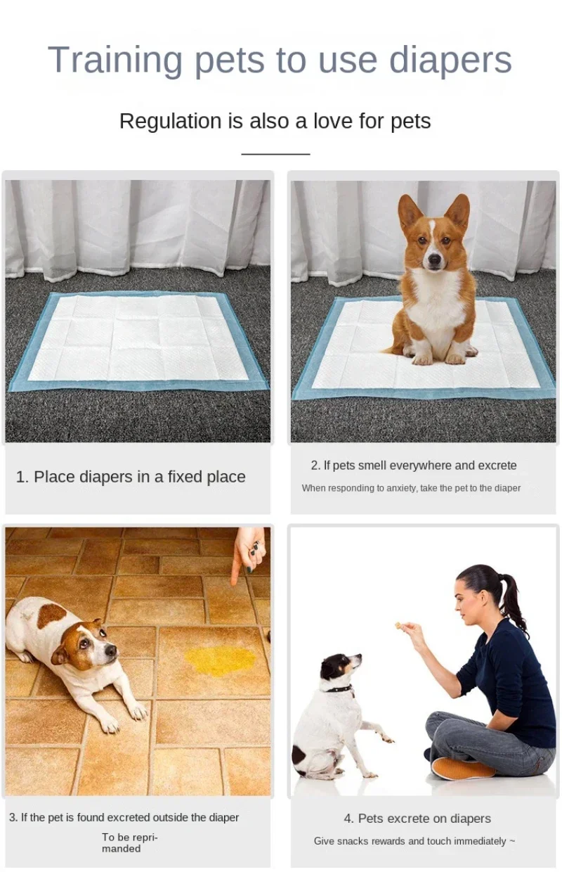 100/50/40/20PCS Absorbent Dogs Diapers Disposable Puppy Training Pee Pads Quick Dry Surface Mat Clean Cushion Dog Supplies