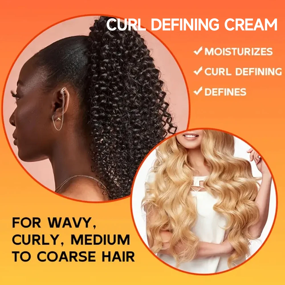 Castor Oil Curl Activator Cream - Defined Coily/Wavy Hair, Humidity Resistance, Non-Greasy Formula, Safe for Color-Treated Hair