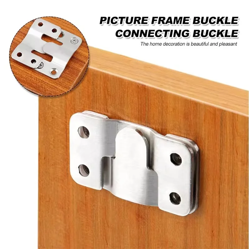 10pcs Stainless Steel Hanging Buckle Insert Picture Frame Mirror Frame Hanging Picture Buckle Bed Mirror Picture Frame Buckle
