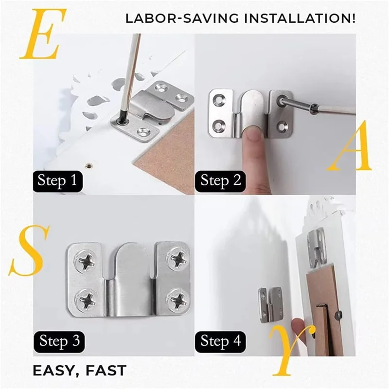 10pcs Stainless Steel Hanging Buckle Insert Picture Frame Mirror Frame Hanging Picture Buckle Bed Mirror Picture Frame Buckle