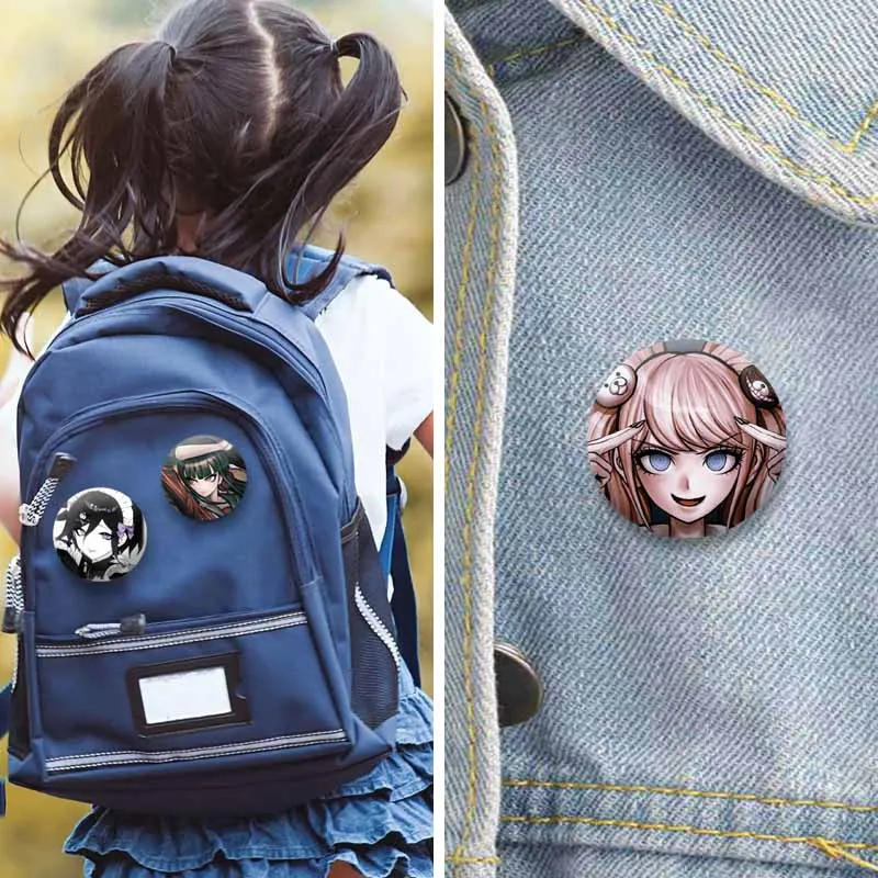 Custom Game Peripheral Danganronpa Round Badges DIY Coin Brooch on Backpack Cartoon Lapel Jewelry Pins Gifts for Kids Friends