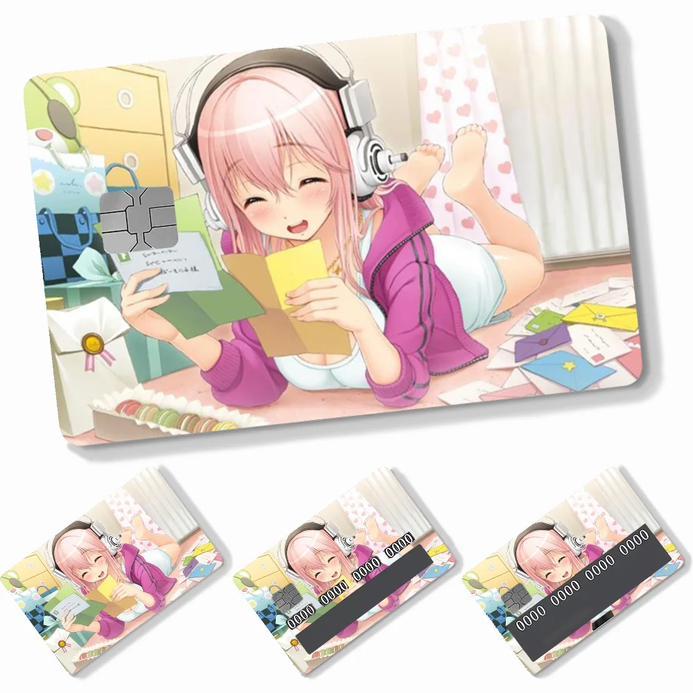 1PC Idol SUPER SONICO Card Stickers 4pcs PVC Credit Card Skin Stickers Removable Self-adhesive Protective Film