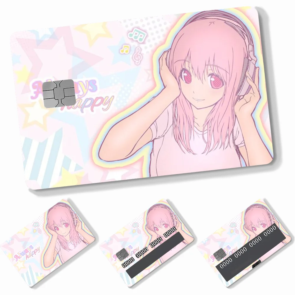1PC Idol SUPER SONICO Card Stickers 4pcs PVC Credit Card Skin Stickers Removable Self-adhesive Protective Film