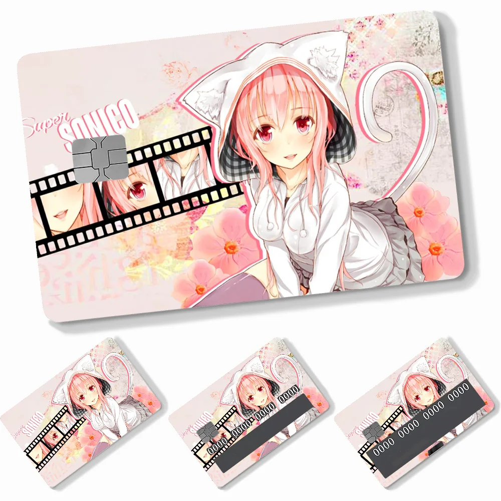 1PC Idol SUPER SONICO Card Stickers 4pcs PVC Credit Card Skin Stickers Removable Self-adhesive Protective Film