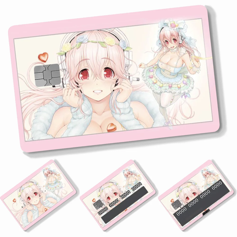 1PC Idol SUPER SONICO Card Stickers 4pcs PVC Credit Card Skin Stickers Removable Self-adhesive Protective Film