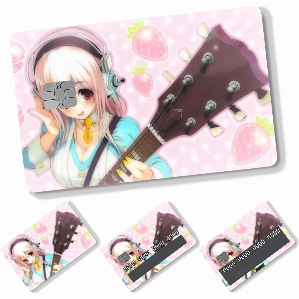 1PC Idol SUPER SONICO Card Stickers 4pcs PVC Credit Card Skin Stickers Removable Self-adhesive Protective Film