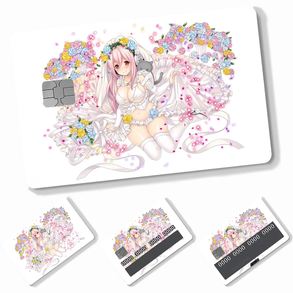 1PC Idol SUPER SONICO Card Stickers 4pcs PVC Credit Card Skin Stickers Removable Self-adhesive Protective Film