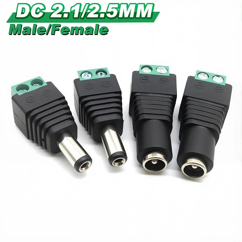4pcs Male Female Jack Socket Barrel 2.1mm*5.5mm DC Plug Adapter 2.5mm 12V DC Power Connector Plug