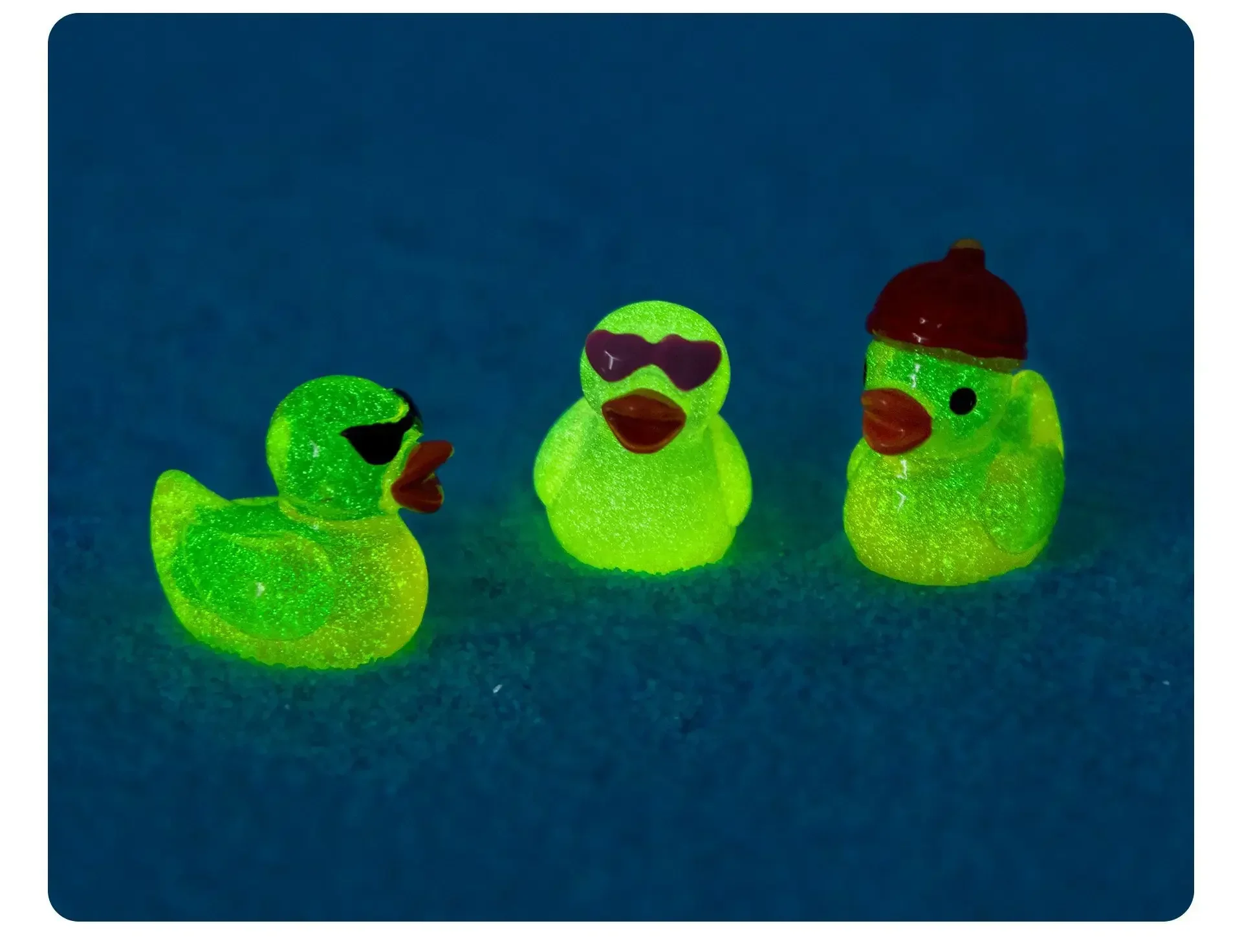 100/50PCS Mini Yellow Luminous Duck Ornament Miniature Figures Tiny Duck Micro Fairy Garden Landscape Fairy Garden Home Decor