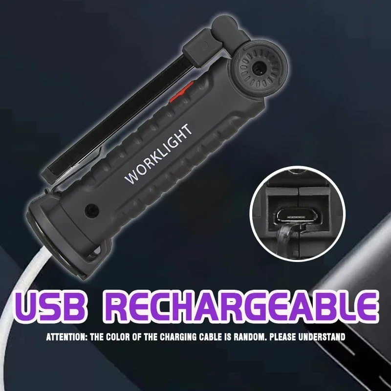 395nm LED UV Flashlight USB Rechargeable Foldable Lamp with Magnet Hook UV Light Ultraviolet for Pet Urine Detector Resin Curing
