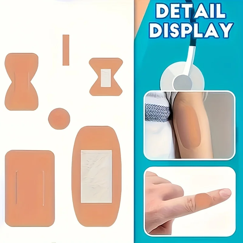 40pcs Waterproof & Breathable PE Soft Rubber Bandages Multi-Size (Finger, Wrist, Knuckle) for Versatile Wound Care Breathable