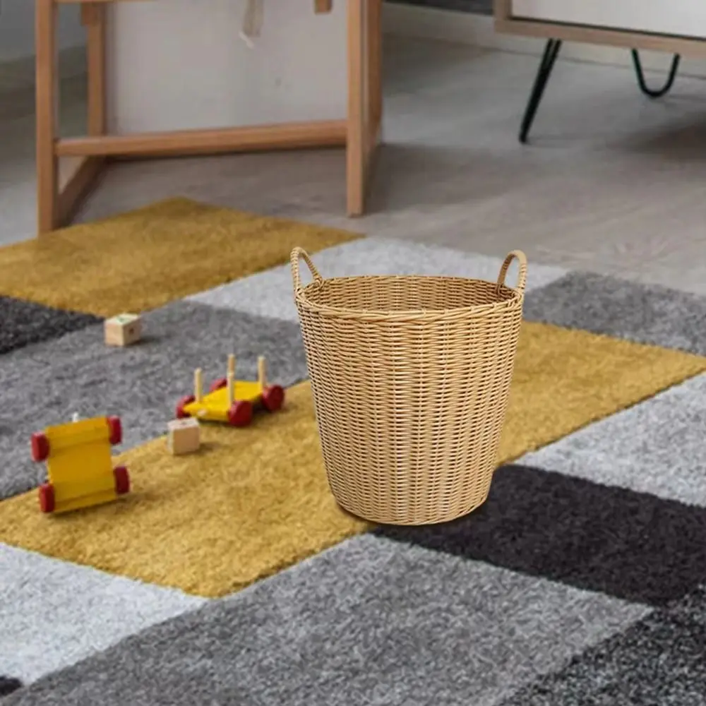 Dirty Clothes Basket Foldable Woven Laundry Basket Rattan-Style Toys Storage Basket for Dirty Clothes Household Items