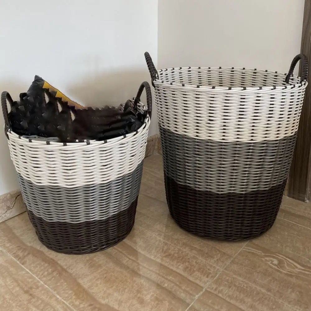 Dirty Clothes Basket Foldable Woven Laundry Basket Rattan-Style Toys Storage Basket for Dirty Clothes Household Items