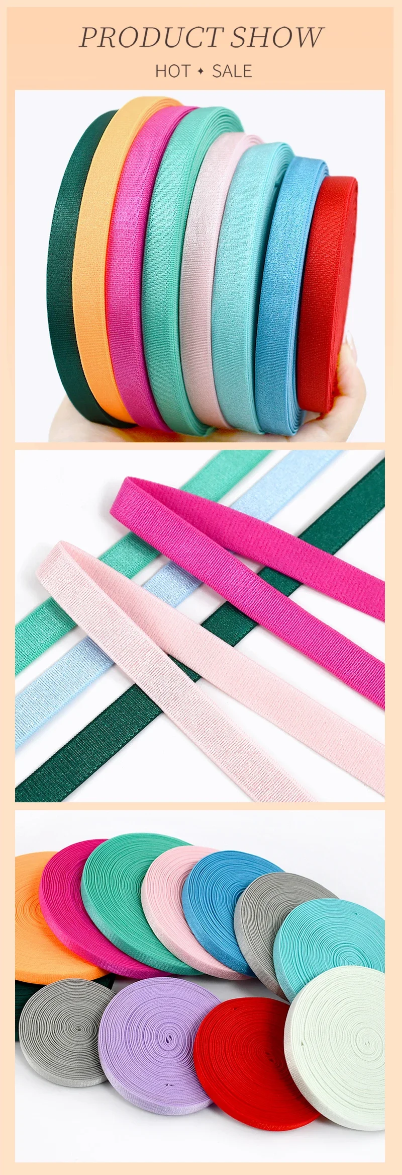 5/10/20M 6/8/10/15mm Nylon Elastic Band for Bra Underwear Shoulder Strap Rubber Tapes Soft Belt Stretch Lingerie Sewing Trims