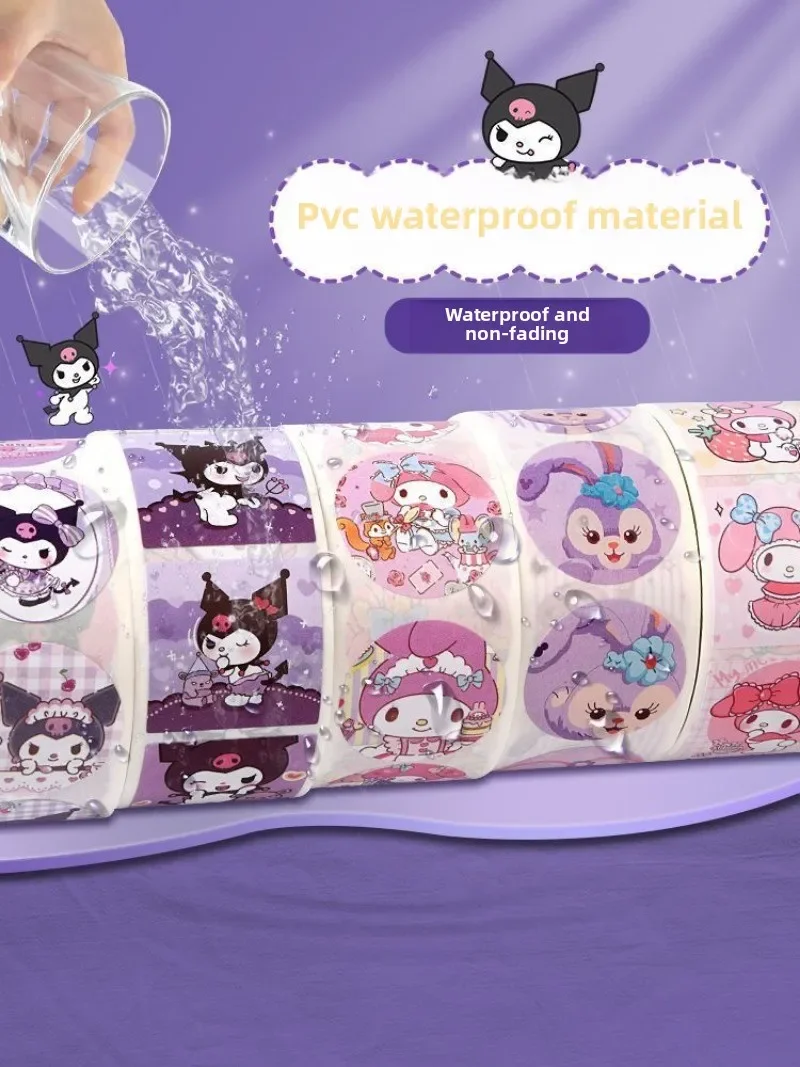 500 PCS Sanrio Cartoon Sticker Hello Kitty Anime Kuromi Melody Children's Diary Bonus Gift Diary Booklet Gift for Kid Toy