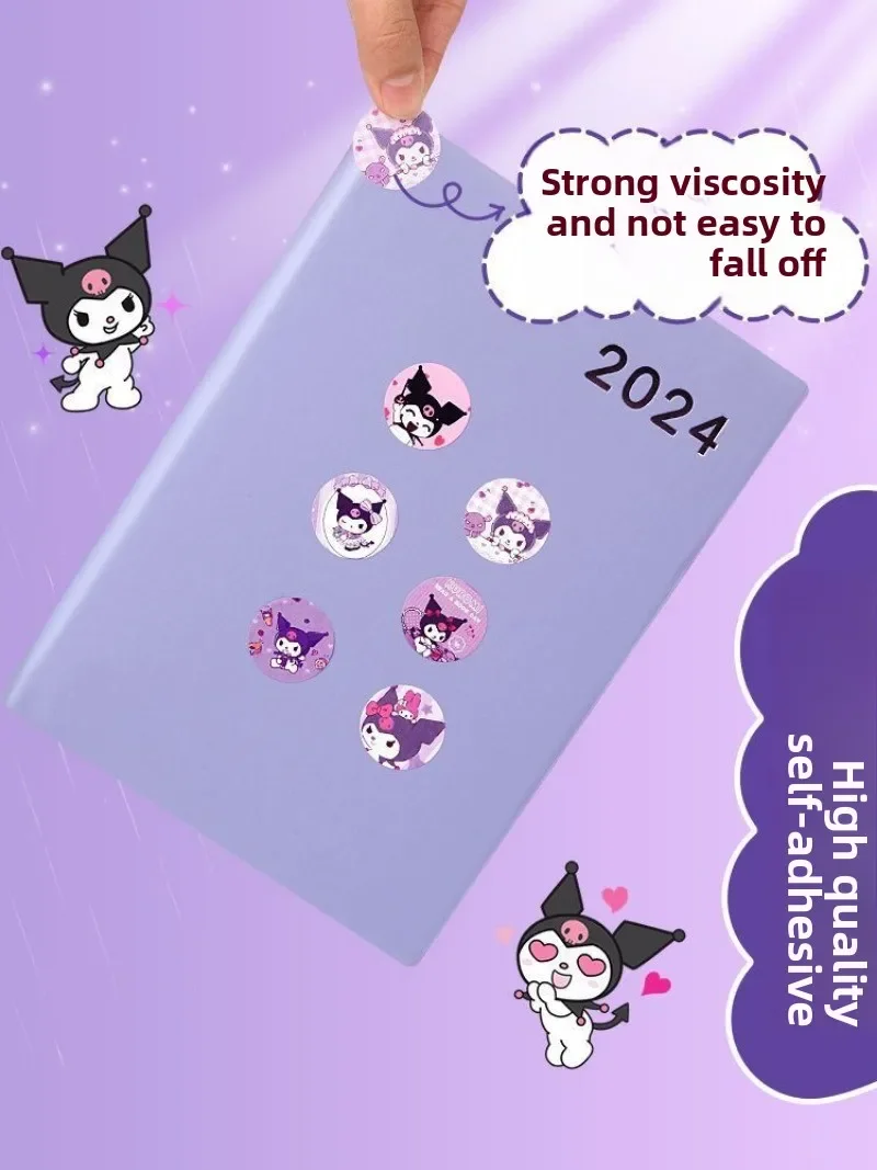 500 PCS Sanrio Cartoon Sticker Hello Kitty Anime Kuromi Melody Children's Diary Bonus Gift Diary Booklet Gift for Kid Toy