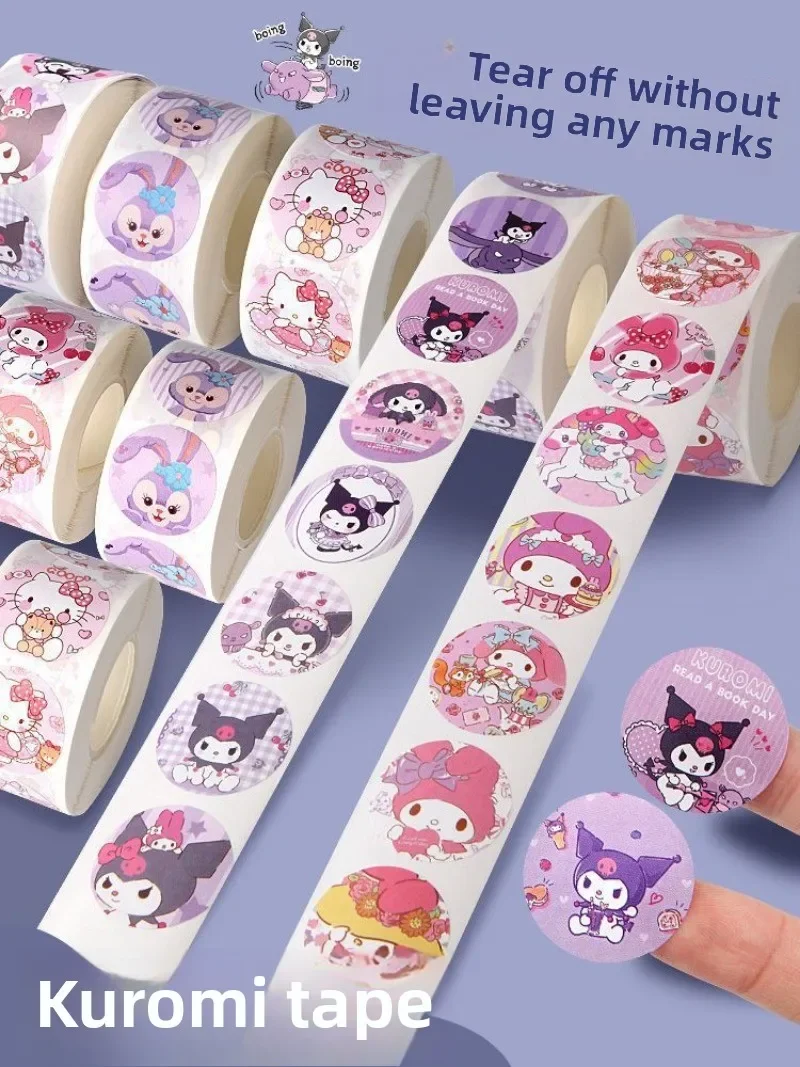 500 PCS Sanrio Cartoon Sticker Hello Kitty Anime Kuromi Melody Children's Diary Bonus Gift Diary Booklet Gift for Kid Toy