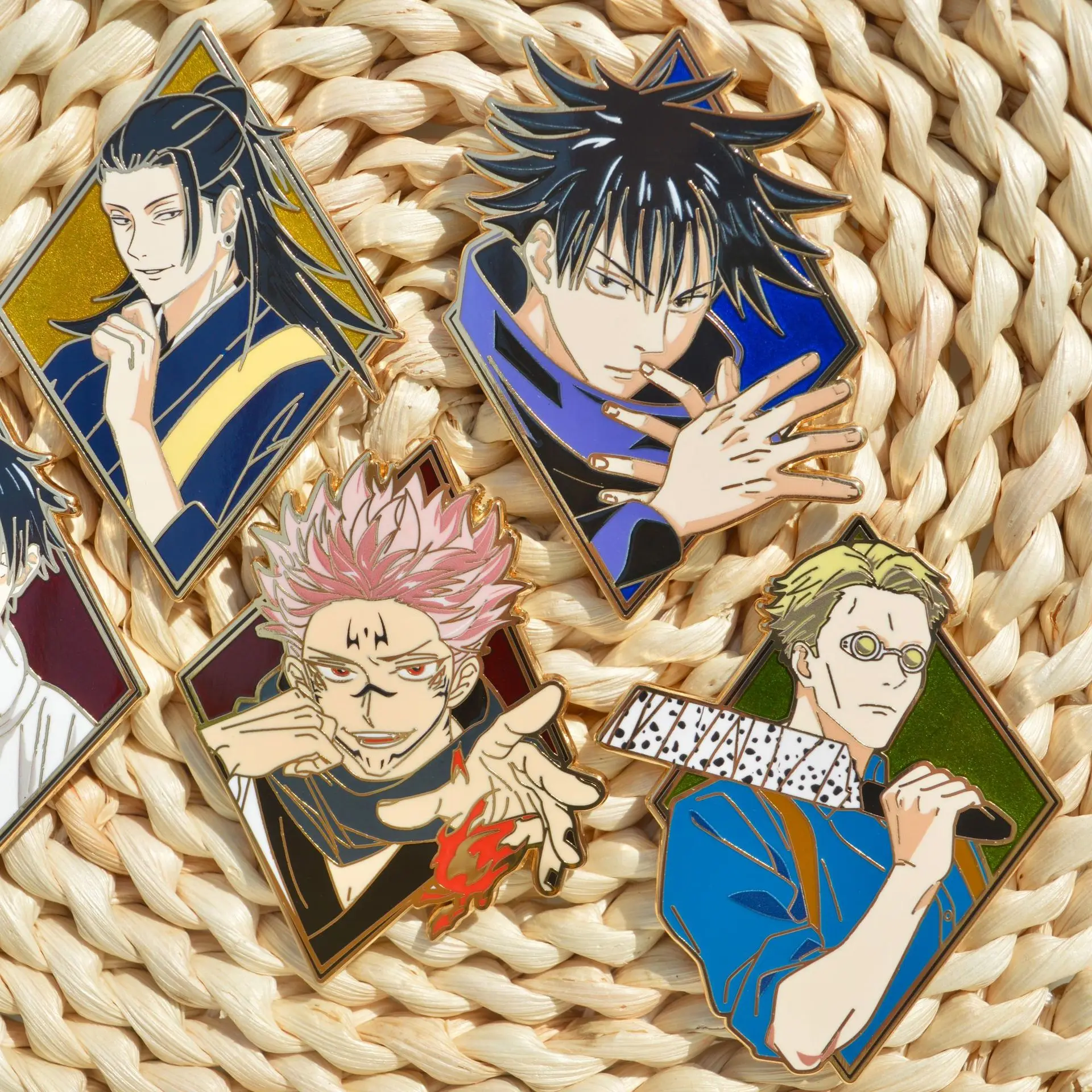Anime Jujutsu Kaisen Enamel Pins Gojo Satoru Suguru Metal Badges Japanese Manga Brooches for Bag Backpack Clothing Lapel Cosplay