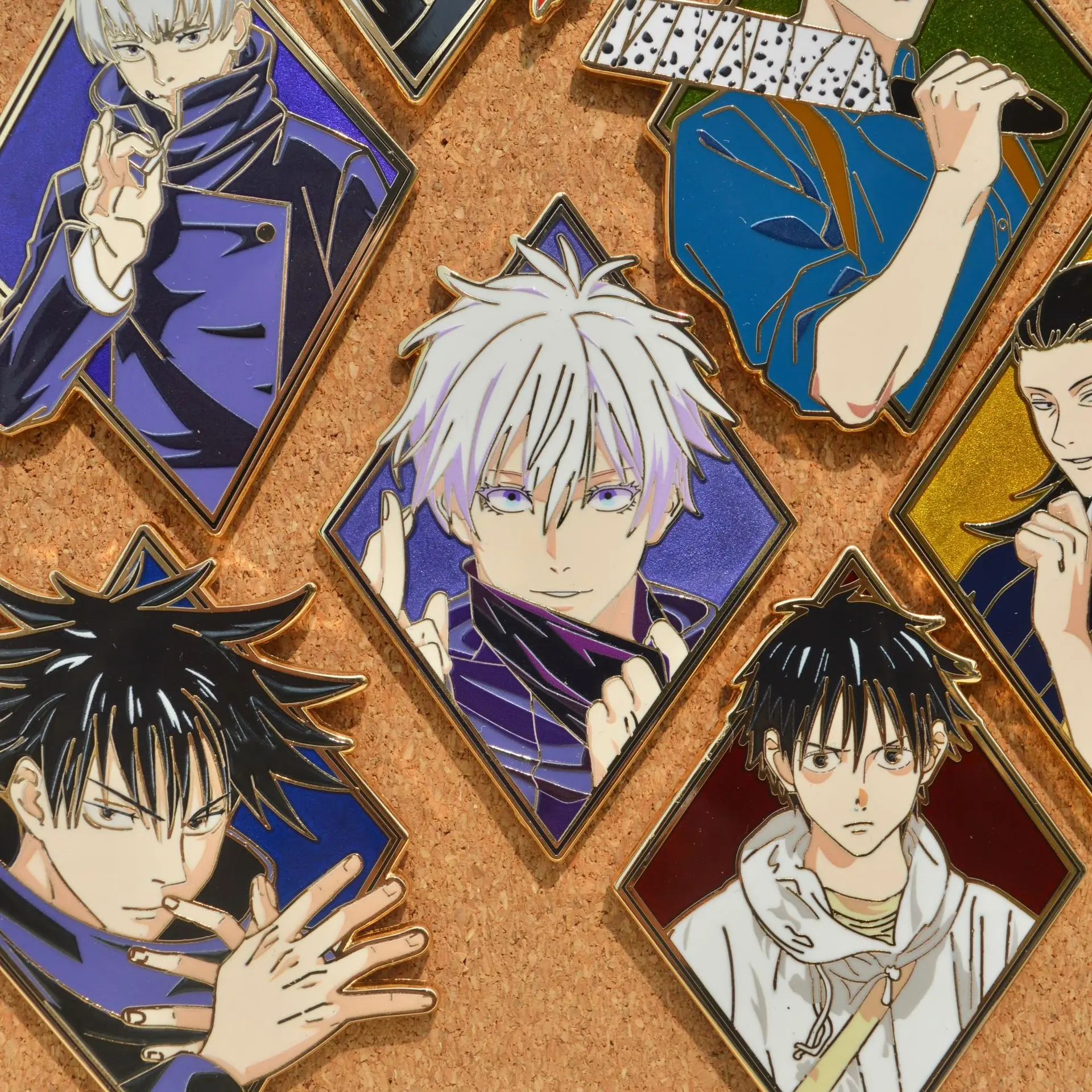 Anime Jujutsu Kaisen Enamel Pins Gojo Satoru Suguru Metal Badges Japanese Manga Brooches for Bag Backpack Clothing Lapel Cosplay