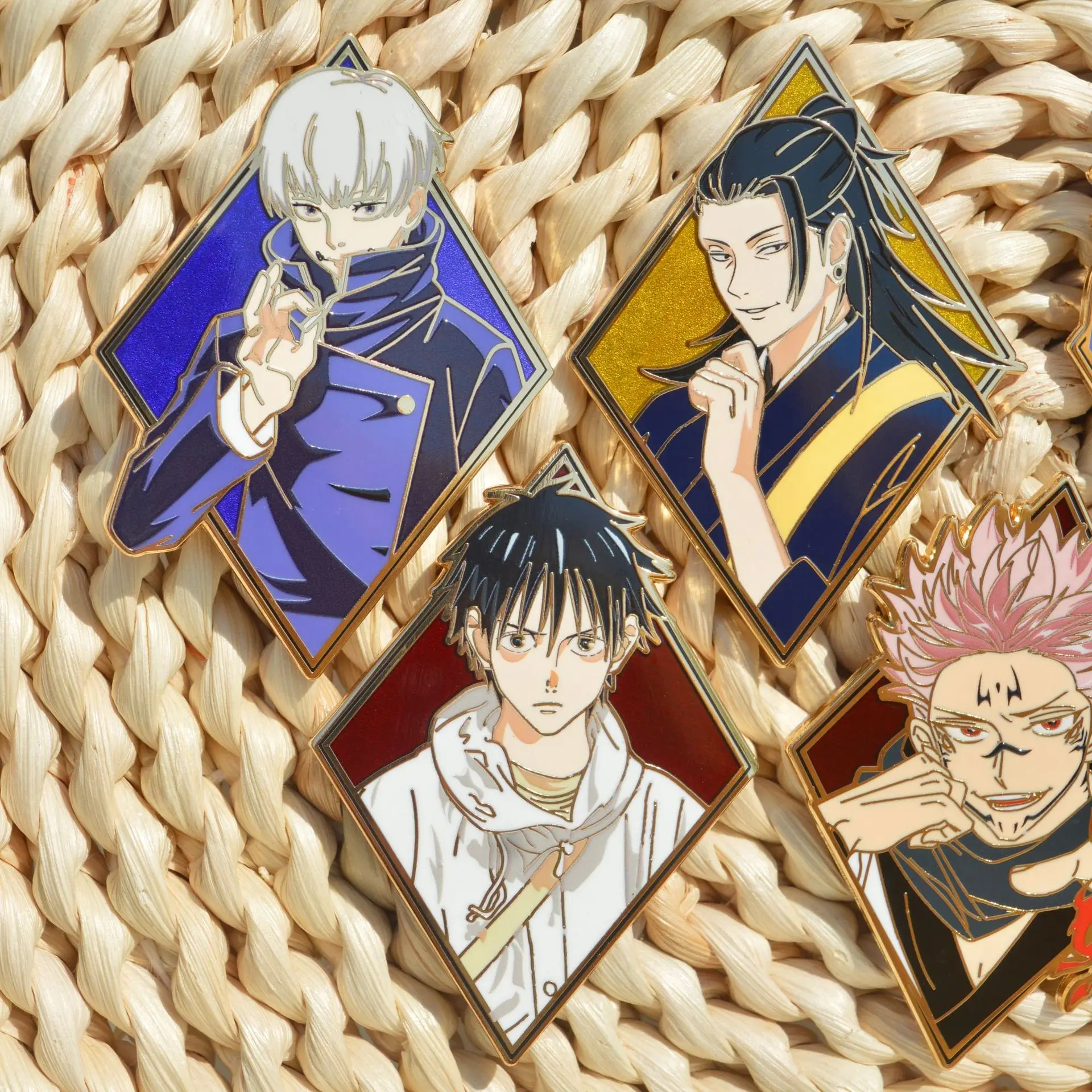 Anime Jujutsu Kaisen Enamel Pins Gojo Satoru Suguru Metal Badges Japanese Manga Brooches for Bag Backpack Clothing Lapel Cosplay
